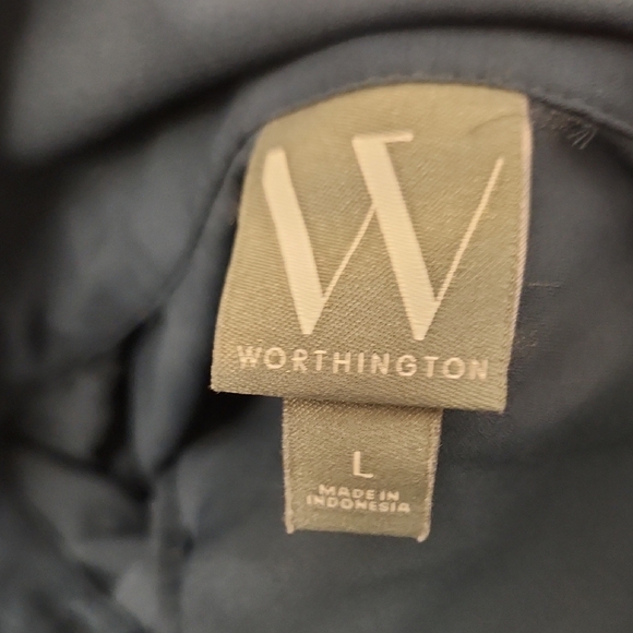 Worthington Women's Sleeveless Button Down Shirt Dark Gray - Picture 7 of 7